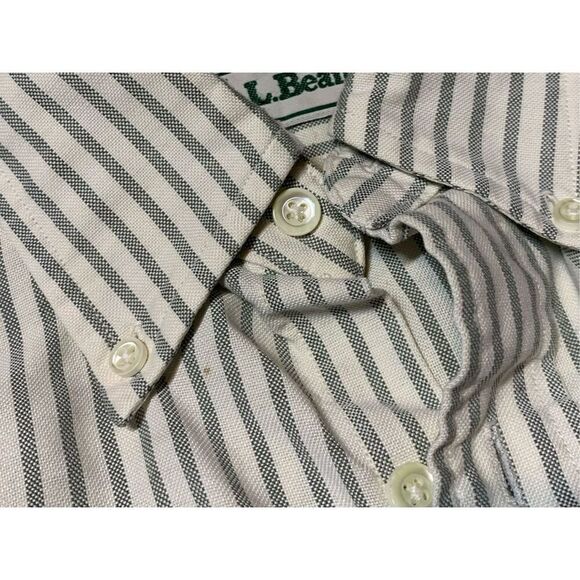 L.L. Bean Mens Shirt Striped Button Up Pocket Short Sleeve Size 15.5 - Picture 6 of 7